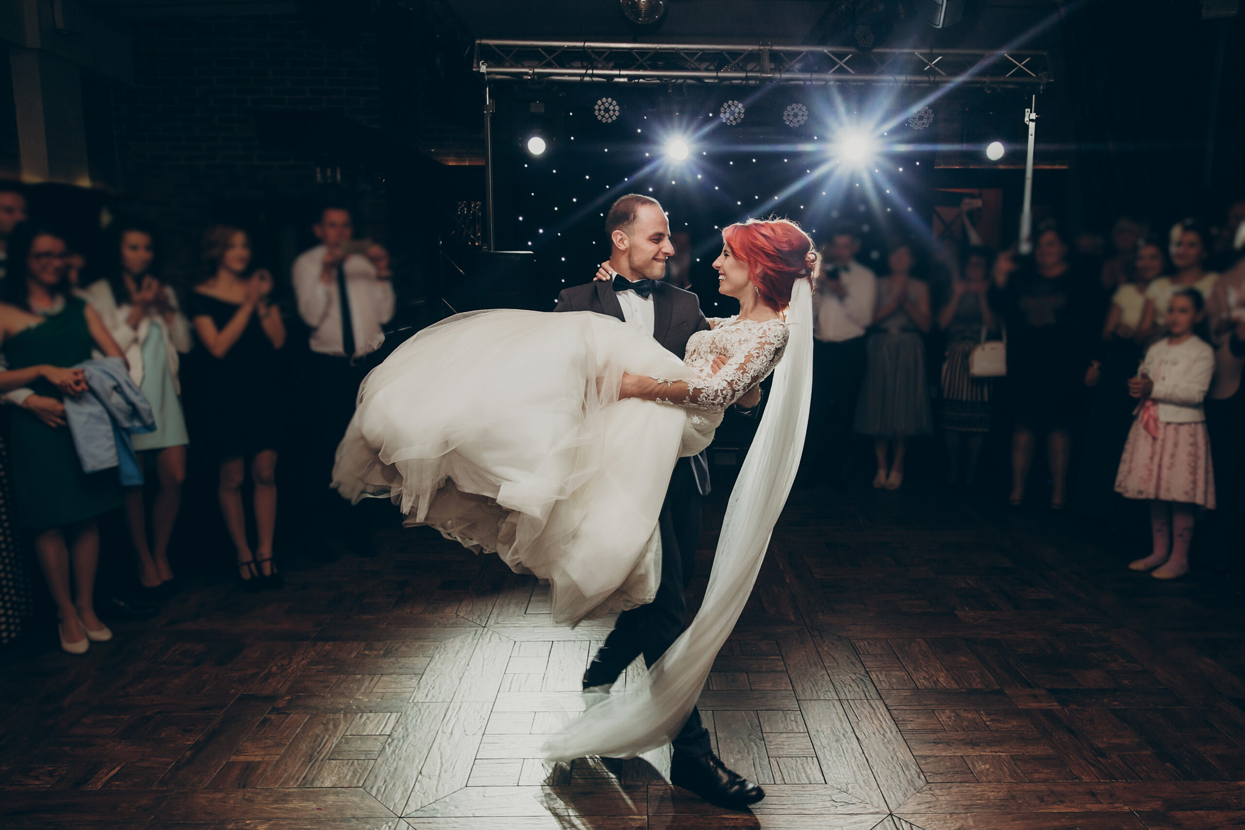 Wedding couple sharing their first dance