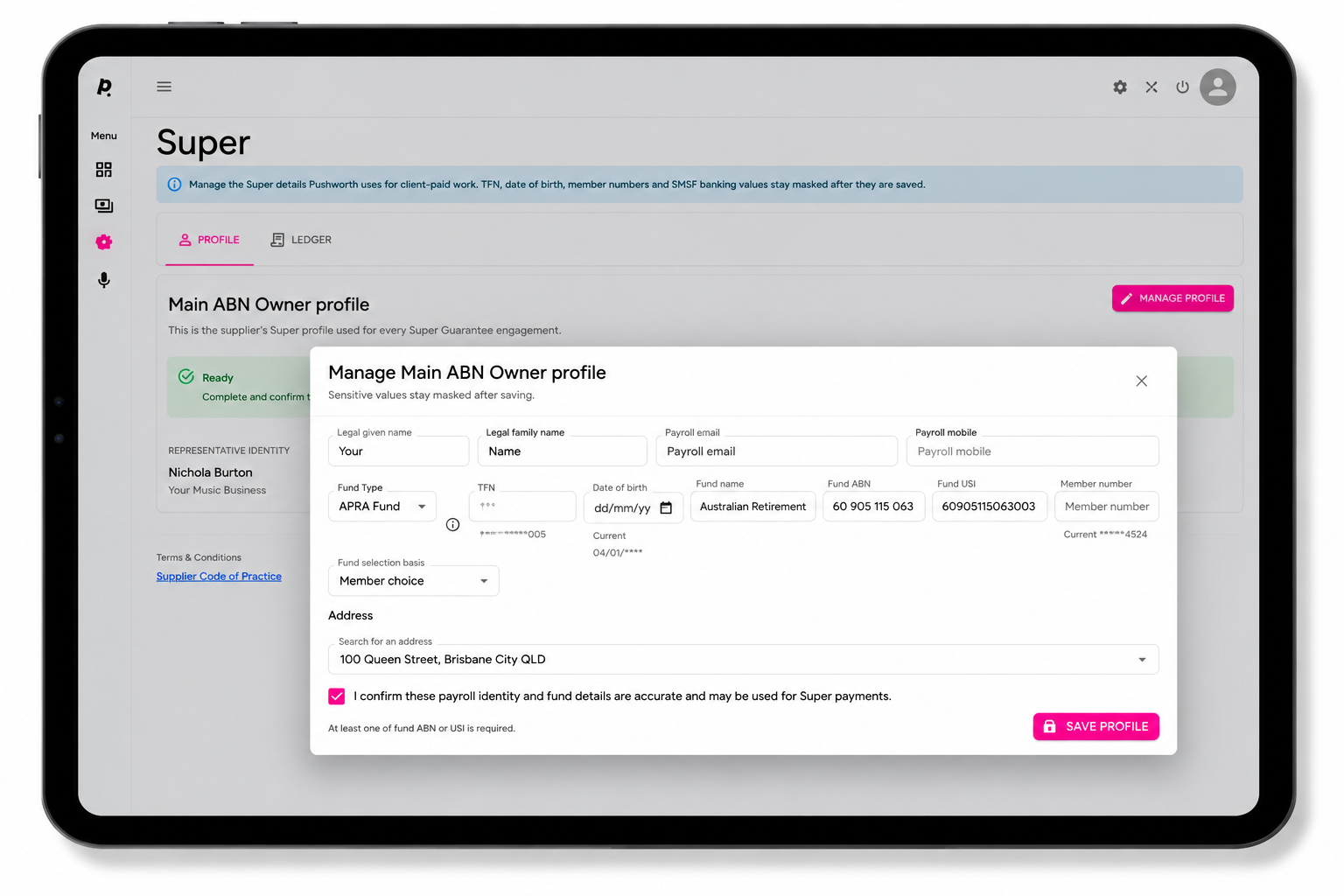 Add Super Fund Information
