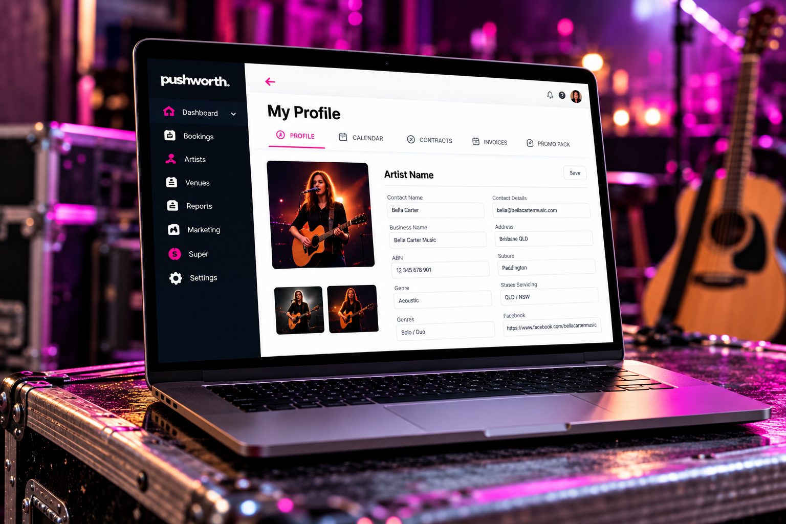 Pushworth Live Artist Portal Guide