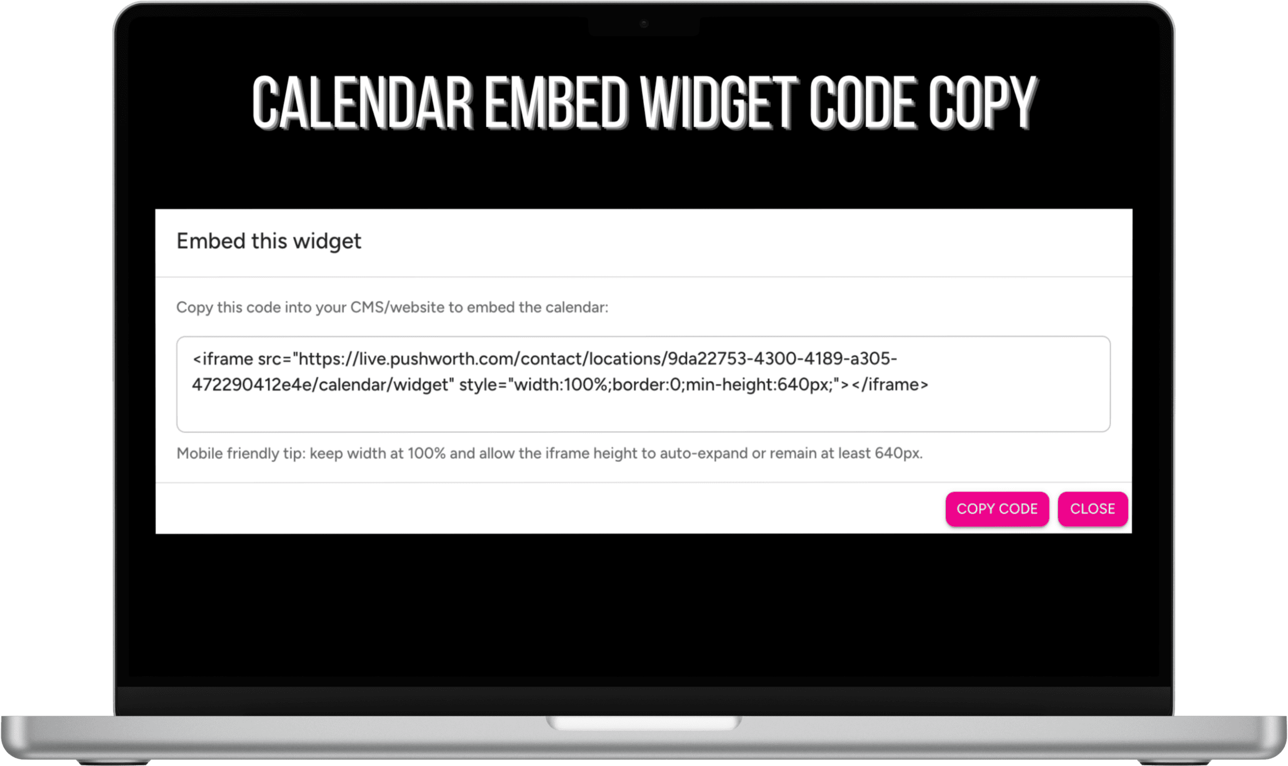 Calendar Widget Embed Code