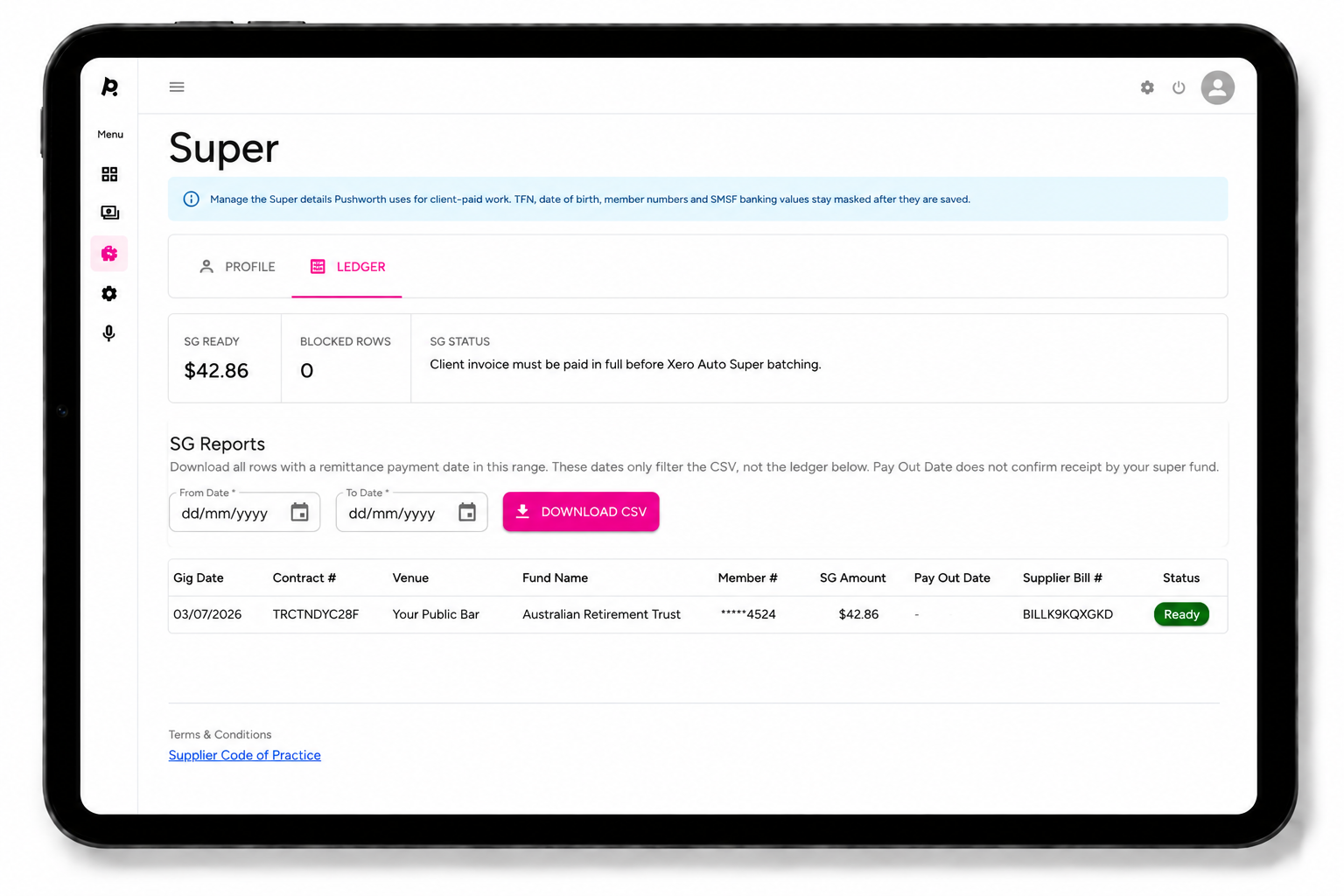 Track Super Payments