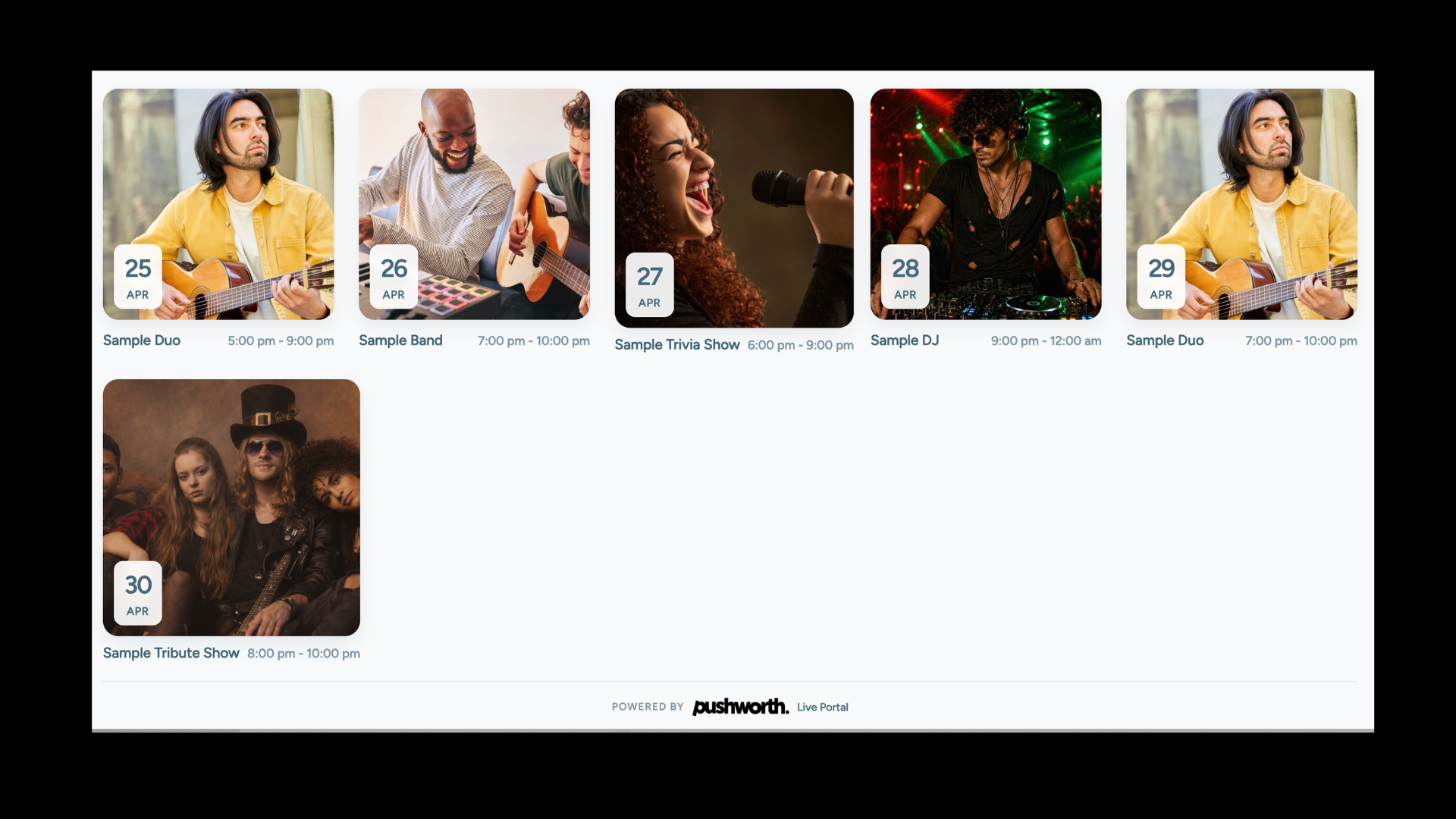 Pushworth Venue Gig Guide
