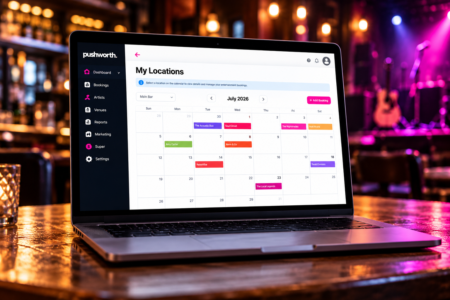 Pushworth Live Venue Portal Guide